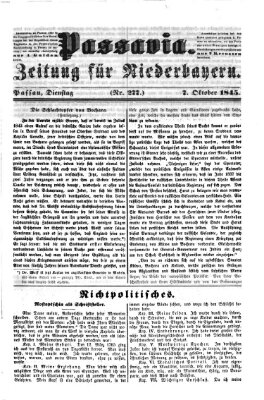 Passavia (Donau-Zeitung) Dienstag 7. Oktober 1845