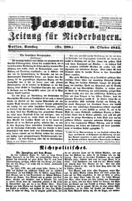 Passavia (Donau-Zeitung) Samstag 18. Oktober 1845