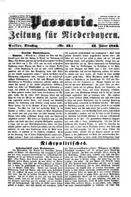 Passavia (Donau-Zeitung) Dienstag 13. Januar 1846