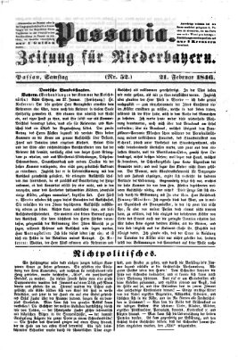 Passavia (Donau-Zeitung) Samstag 21. Februar 1846