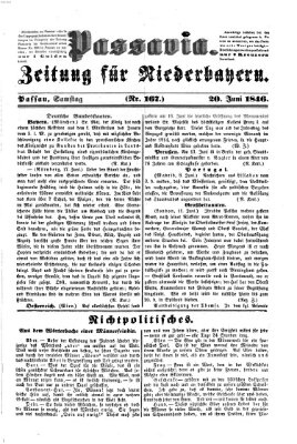 Passavia (Donau-Zeitung) Samstag 20. Juni 1846