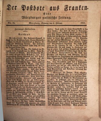 Der Postbote aus Franken Sonntag 5. Februar 1832