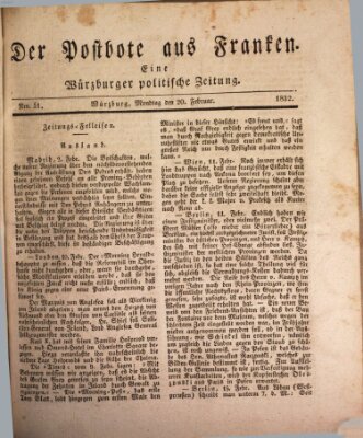 Der Postbote aus Franken Montag 20. Februar 1832