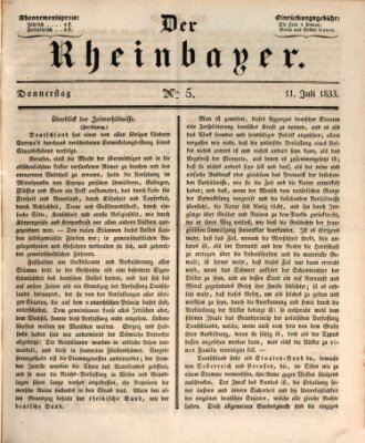 Der Rheinbayer Donnerstag 11. Juli 1833