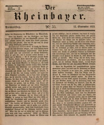 Der Rheinbayer Donnerstag 12. September 1833