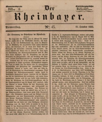Der Rheinbayer Donnerstag 10. Oktober 1833