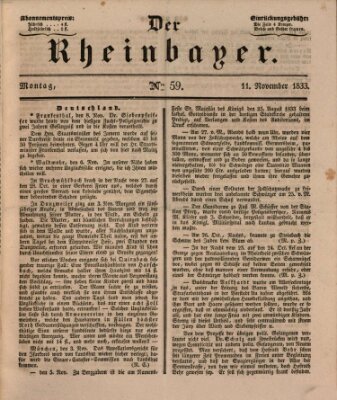 Der Rheinbayer Montag 11. November 1833