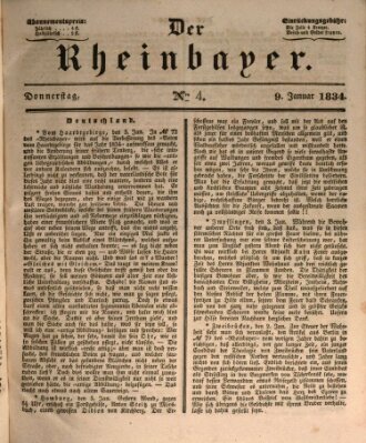 Der Rheinbayer Donnerstag 9. Januar 1834