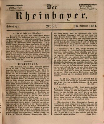 Der Rheinbayer Dienstag 18. Februar 1834