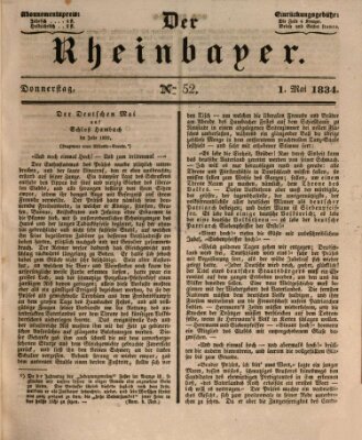 Der Rheinbayer Donnerstag 1. Mai 1834