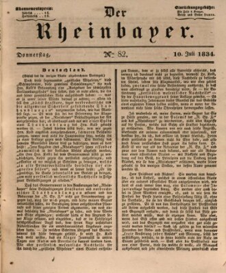 Der Rheinbayer Donnerstag 10. Juli 1834