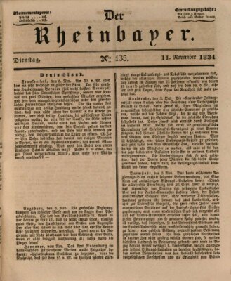 Der Rheinbayer Dienstag 11. November 1834