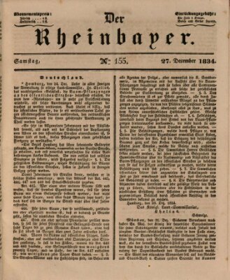 Der Rheinbayer Samstag 27. Dezember 1834