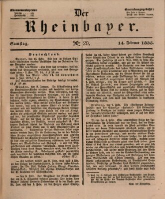 Der Rheinbayer Samstag 14. Februar 1835