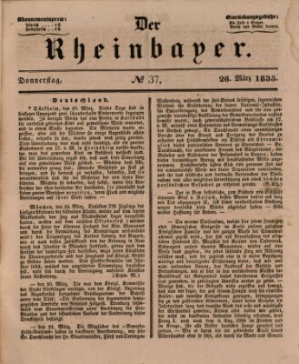 Der Rheinbayer Donnerstag 26. März 1835