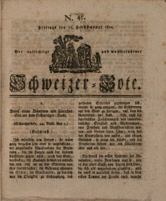 Der aufrichtige und wohlerfahrene Schweizer-Bote (Der Schweizer-Bote) Freitag 12. September 1800