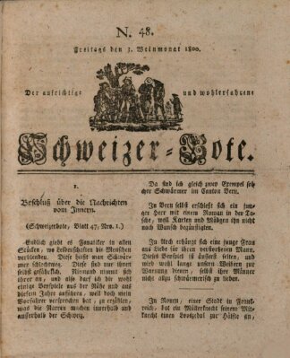 Der aufrichtige und wohlerfahrene Schweizer-Bote (Der Schweizer-Bote) Freitag 3. Oktober 1800