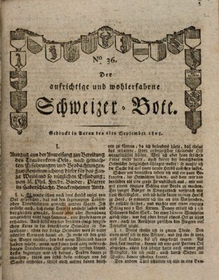 Der aufrichtige und wohlerfahrene Schweizer-Bote (Der Schweizer-Bote) Freitag 6. September 1805