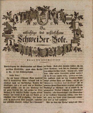 Der aufrichtige und wohlerfahrene Schweizer-Bote (Der Schweizer-Bote) Freitag 28. April 1809