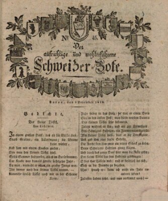Der aufrichtige und wohlerfahrene Schweizer-Bote (Der Schweizer-Bote) Donnerstag 8. November 1810
