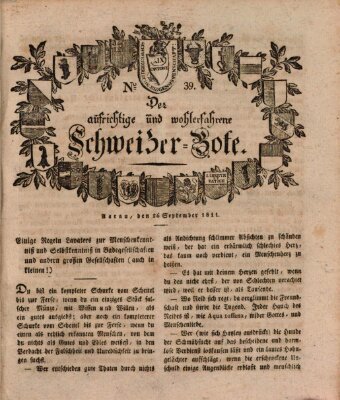 Der aufrichtige und wohlerfahrene Schweizer-Bote (Der Schweizer-Bote) Donnerstag 26. September 1811