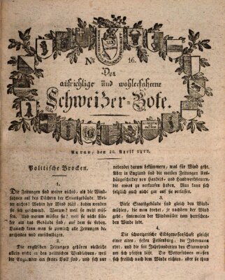 Der aufrichtige und wohlerfahrene Schweizer-Bote (Der Schweizer-Bote) Donnerstag 20. April 1815