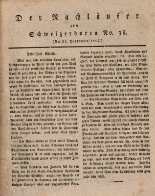 Der aufrichtige und wohlerfahrene Schweizer-Bote (Der Schweizer-Bote) Donnerstag 21. September 1815