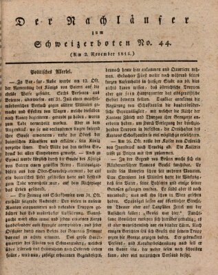 Der aufrichtige und wohlerfahrene Schweizer-Bote (Der Schweizer-Bote) Donnerstag 2. November 1815