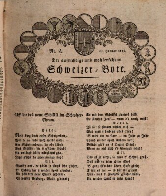 Der aufrichtige und wohlerfahrene Schweizer-Bote (Der Schweizer-Bote) Donnerstag 11. Januar 1816