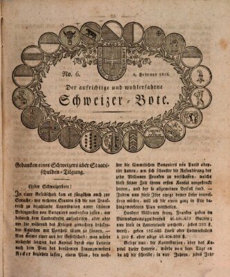 Der aufrichtige und wohlerfahrene Schweizer-Bote (Der Schweizer-Bote) Donnerstag 8. Februar 1816