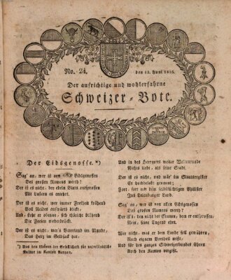 Der aufrichtige und wohlerfahrene Schweizer-Bote (Der Schweizer-Bote) Donnerstag 13. Juni 1816