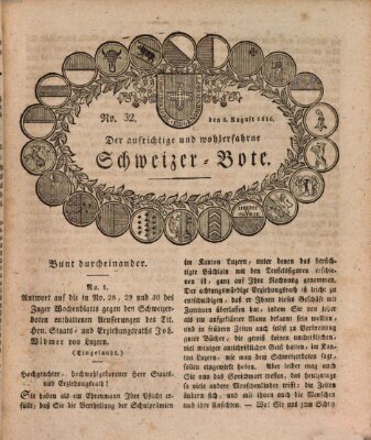 Der aufrichtige und wohlerfahrene Schweizer-Bote (Der Schweizer-Bote) Donnerstag 8. August 1816