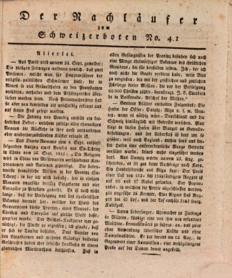Der aufrichtige und wohlerfahrene Schweizer-Bote (Der Schweizer-Bote) Donnerstag 10. Oktober 1816