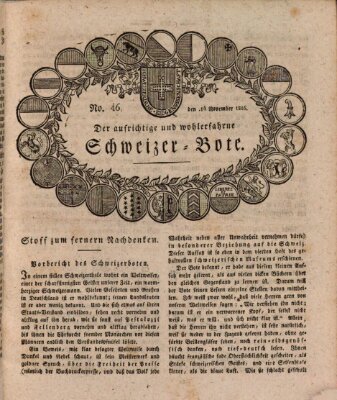 Der aufrichtige und wohlerfahrene Schweizer-Bote (Der Schweizer-Bote) Donnerstag 14. November 1816