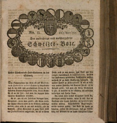Der aufrichtige und wohlerfahrene Schweizer-Bote (Der Schweizer-Bote) Donnerstag 9. April 1818