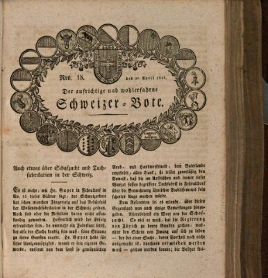 Der aufrichtige und wohlerfahrene Schweizer-Bote (Der Schweizer-Bote) Donnerstag 30. April 1818