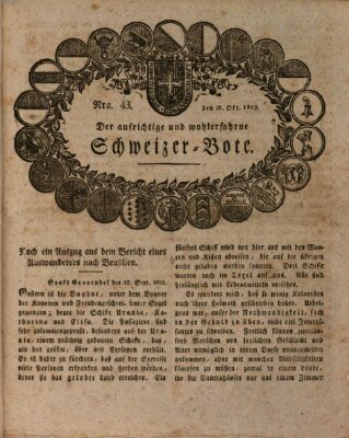 Der aufrichtige und wohlerfahrene Schweizer-Bote (Der Schweizer-Bote) Donnerstag 28. Oktober 1819