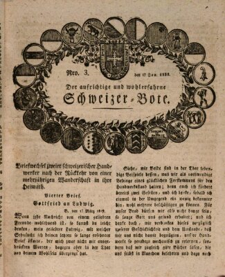 Der aufrichtige und wohlerfahrene Schweizer-Bote (Der Schweizer-Bote) Donnerstag 17. Januar 1822
