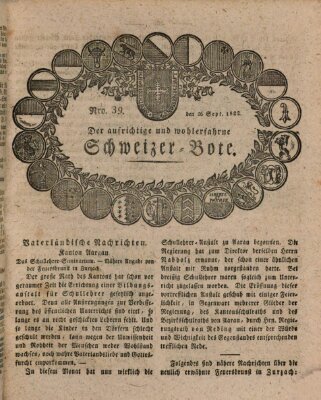 Der aufrichtige und wohlerfahrene Schweizer-Bote (Der Schweizer-Bote) Donnerstag 26. September 1822