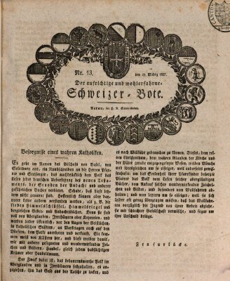 Der aufrichtige und wohlerfahrene Schweizer-Bote (Der Schweizer-Bote) Donnerstag 29. März 1827