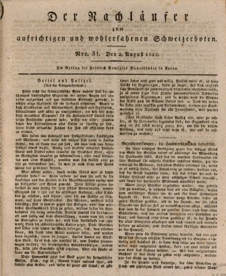 Der aufrichtige und wohlerfahrene Schweizer-Bote (Der Schweizer-Bote) Samstag 2. August 1828