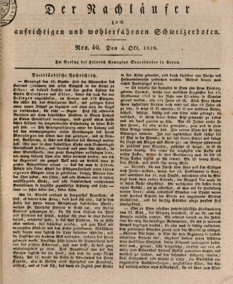 Der aufrichtige und wohlerfahrene Schweizer-Bote (Der Schweizer-Bote) Samstag 4. Oktober 1828