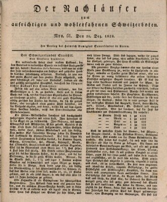 Der aufrichtige und wohlerfahrene Schweizer-Bote (Der Schweizer-Bote) Samstag 20. Dezember 1828