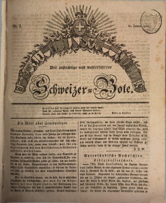 Der aufrichtige und wohlerfahrene Schweizer-Bote (Der Schweizer-Bote) Donnerstag 21. Januar 1830