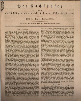 Der aufrichtige und wohlerfahrene Schweizer-Bote (Der Schweizer-Bote) Samstag 11. Februar 1832