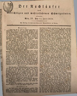 Der aufrichtige und wohlerfahrene Schweizer-Bote (Der Schweizer-Bote) Samstag 14. Juli 1832
