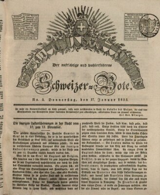 Der aufrichtige und wohlerfahrene Schweizer-Bote (Der Schweizer-Bote) Donnerstag 17. Januar 1833