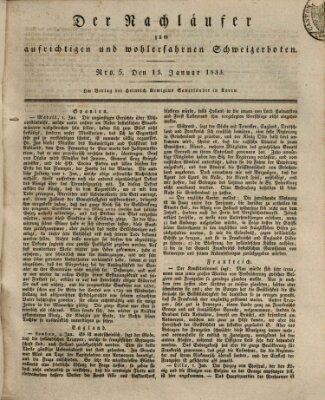 Der aufrichtige und wohlerfahrene Schweizer-Bote (Der Schweizer-Bote) Dienstag 15. Januar 1833
