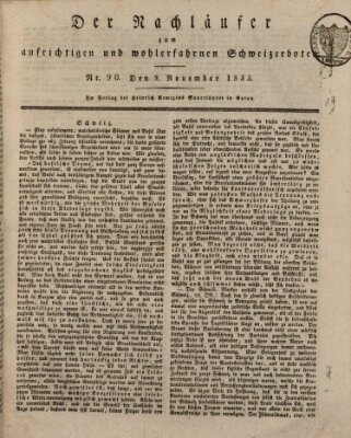 Der aufrichtige und wohlerfahrene Schweizer-Bote (Der Schweizer-Bote) Samstag 9. November 1833