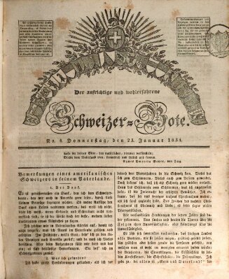 Der aufrichtige und wohlerfahrene Schweizer-Bote (Der Schweizer-Bote) Donnerstag 23. Januar 1834
